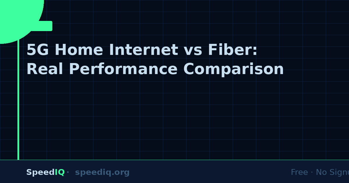 5G Home Internet vs Fiber: Real Performance Comparison for 2026