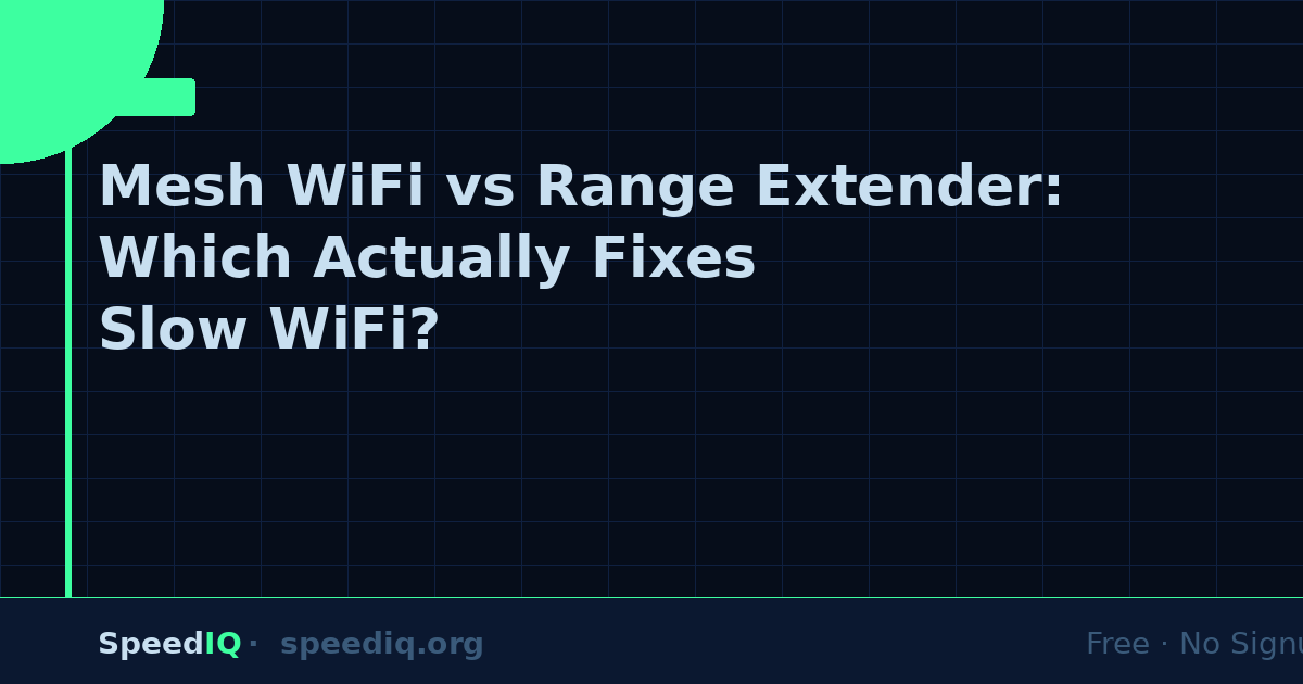 Mesh WiFi vs Range Extender: Which Actually Fixes Slow WiFi in 2026?